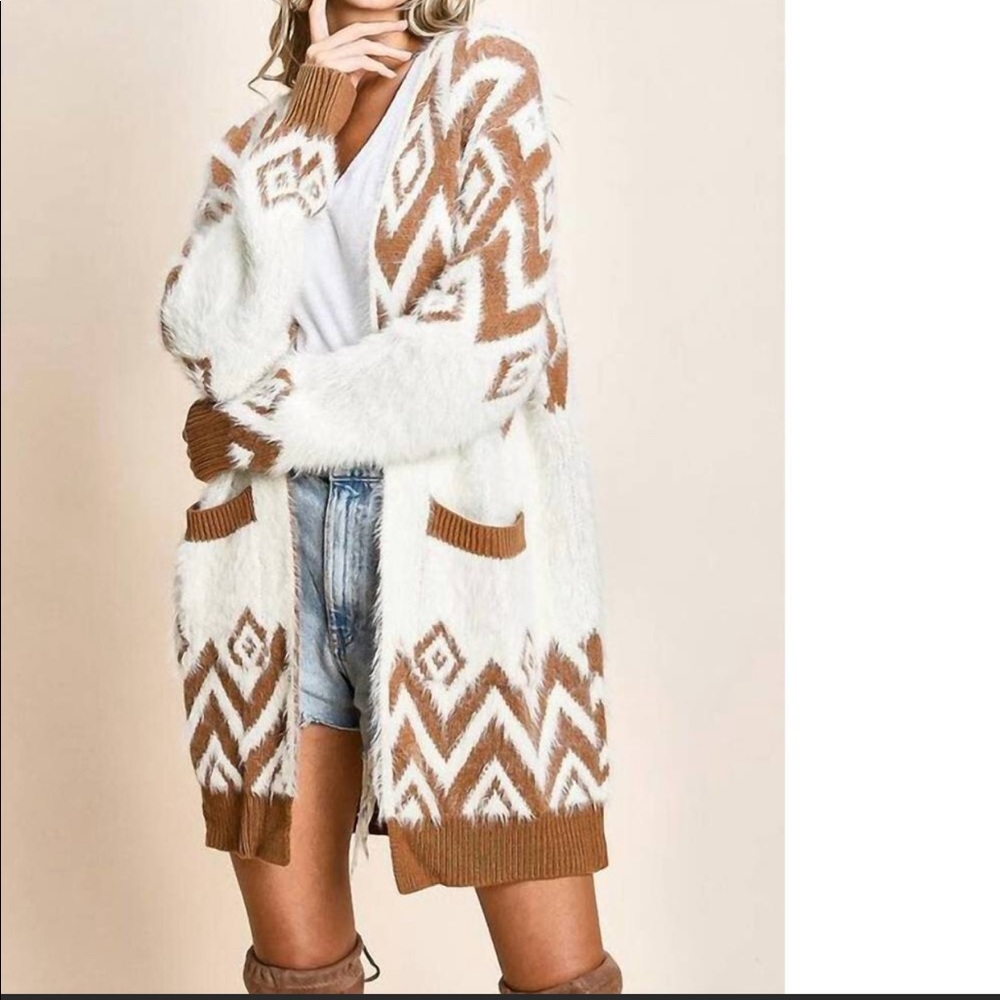 Almost New Aztec Cardigan Sweater Coat